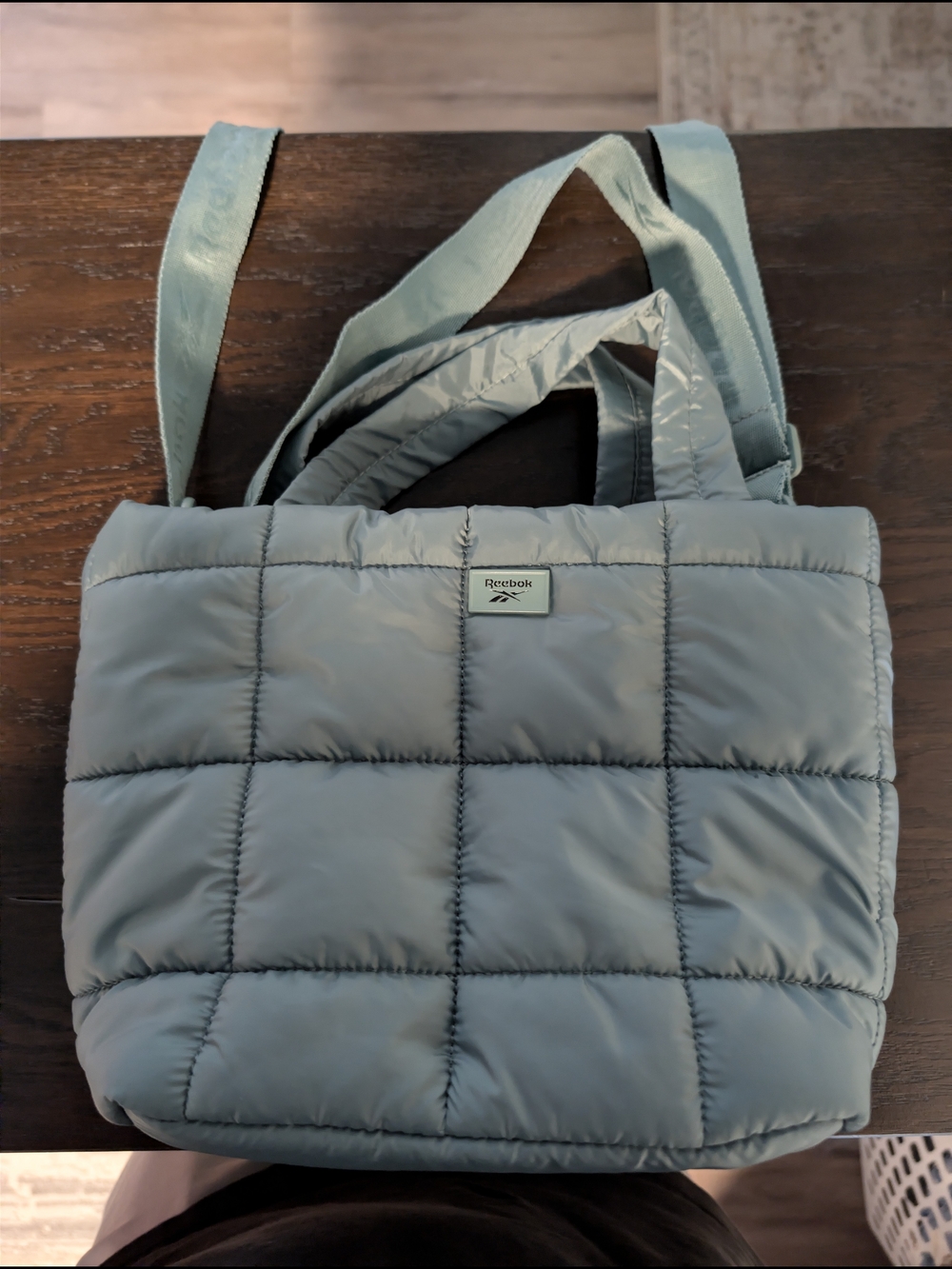 Reebok Quilted Tote Bag in Light Blue